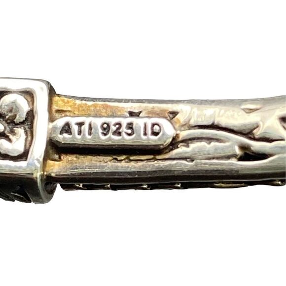 Annika Witt Vintage ATI ID Sterling Silver Blue Topaz Hinged Cuff Bracel… - Picture 5 of 13